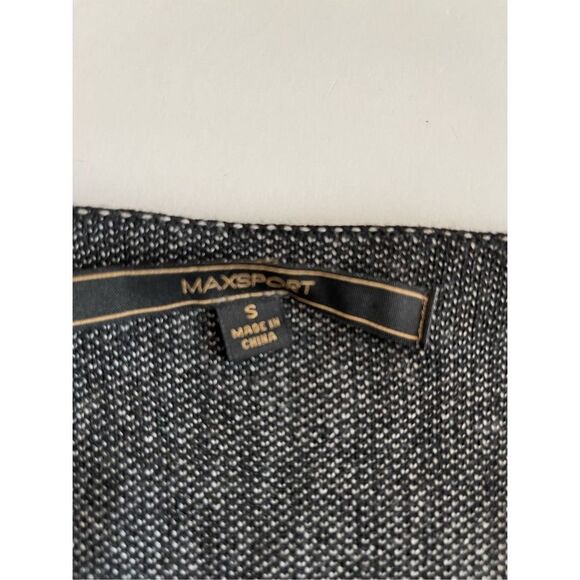 Maxsport Women's 3/4 Sleeve Draped Collar Coat Black & Gray Size Small - Picture 3 of 4